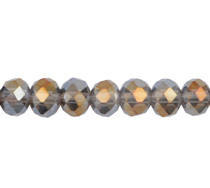 Murano rondela facetada 6mm black diamond 21AB x 95unds