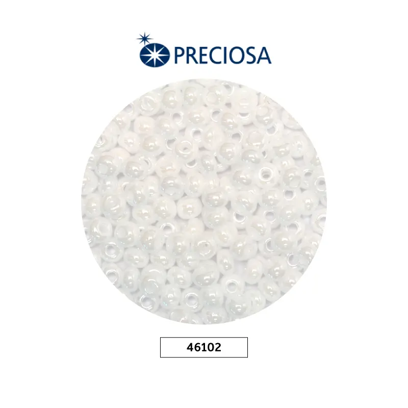 Mostacilla checa preciosa 6/0 4mm 46102 blanco perlado x 500g