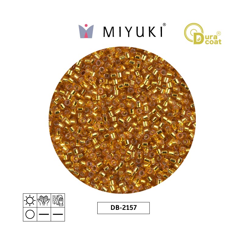 Miyuki delica 11/0 DB2157 plateado forrado amarillo sherbet x 50g