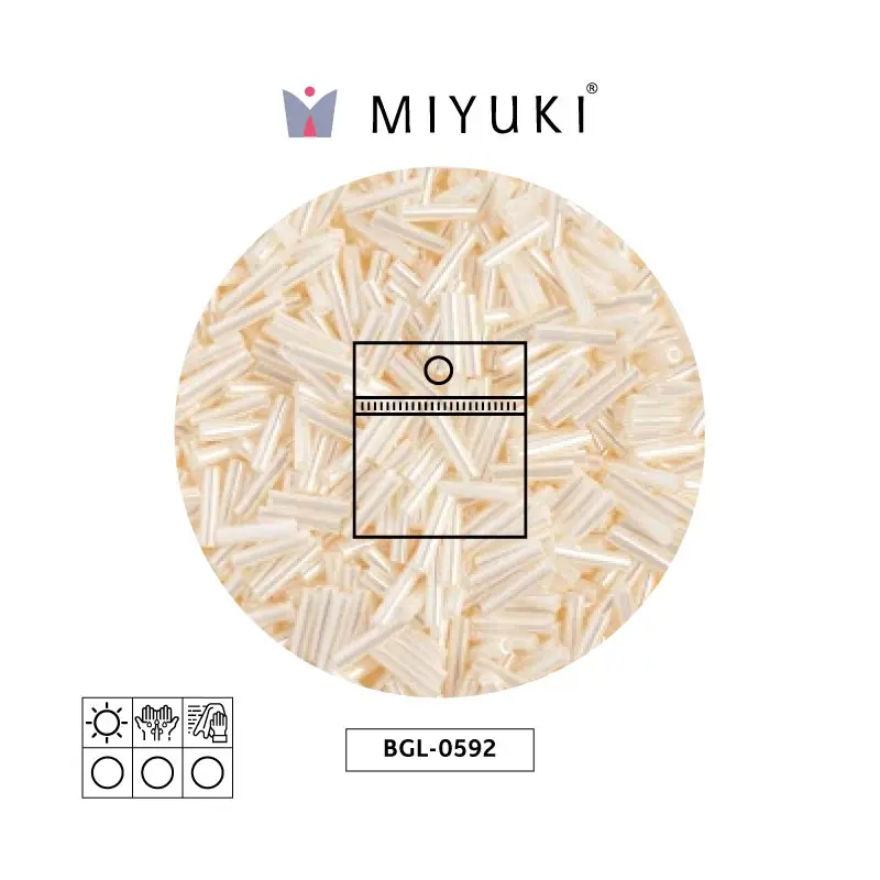 Miyuki bugle 6mm BGL0592 antique ivory pearl ceylon x 25g