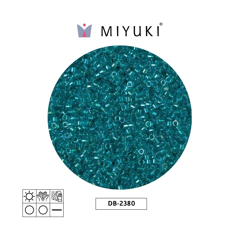 Miyuki delica 11/0 DB2380 color forrado azul verdoso x 50g