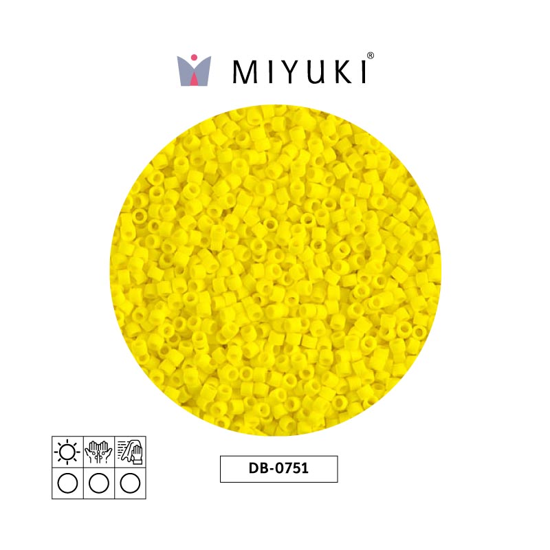 Miyuki delica 11/0 DB0751 mate opaco amarillo x 50g