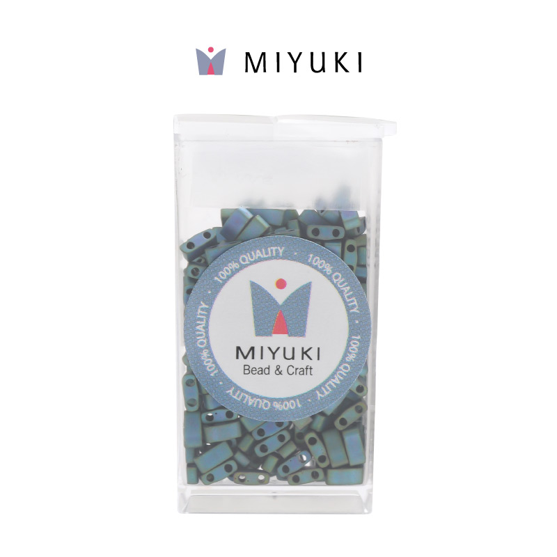 Miyuki half tila HTL2064 mate metalizado azul verde iris x 10G