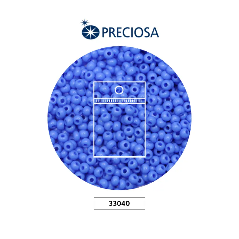 Mostacilla checa preciosa 10/0 2mm 33040 OP azul fuerte x 50g