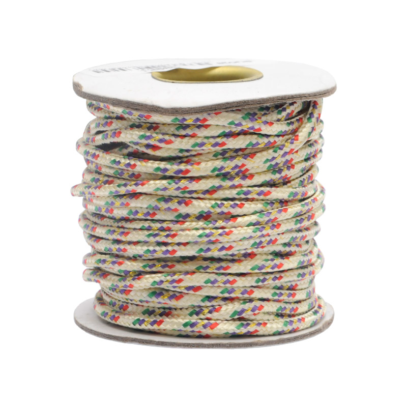 Cordon paracord 3mm blanco/varios #9 x rollo 10m