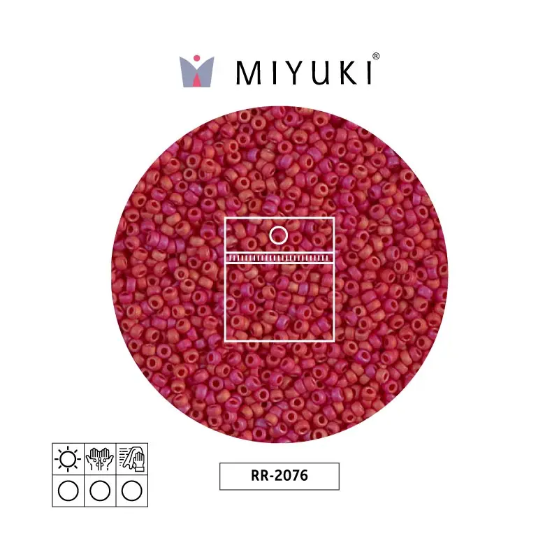 Mostacilla Miyuki rocalla 15/0 RR2076 mate rojo x 25g
