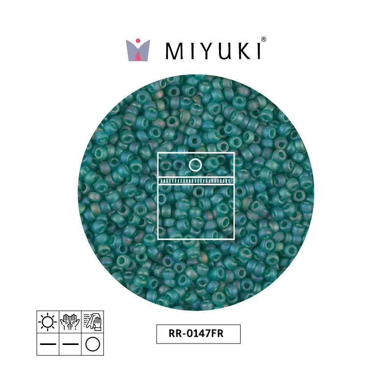 Mostacilla Miyuki rocalla 11/0 RR0147FR mate transparente oscuro verde x 25g