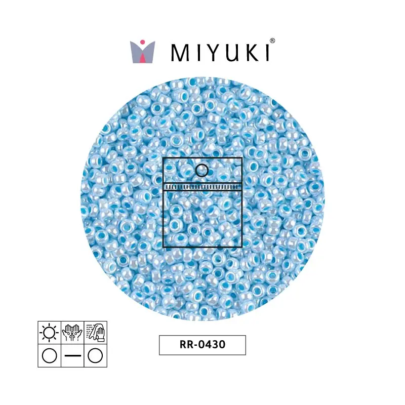 Mostacilla Miyuki rocalla 11/0 RR0430 opaco bebé azul brillo x 25g