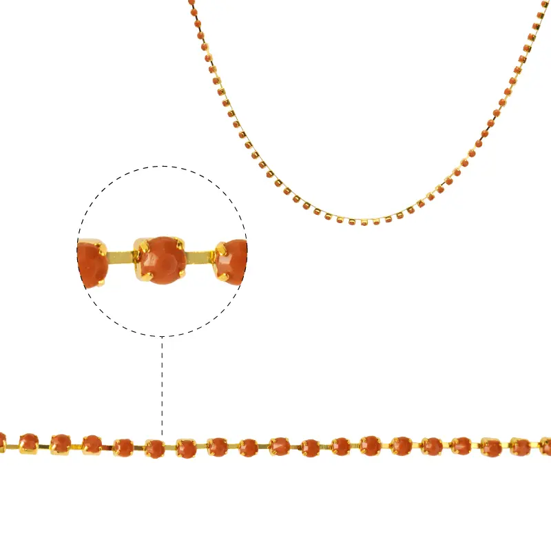 Cadena strass #29 cafe 2.5mm/Gilt x metro