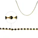 Cadena strass #38 negro 3.0mm/Gilt x metro