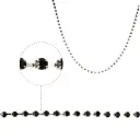 Cadena strass #38 negro 3.0mm/Niquel x m