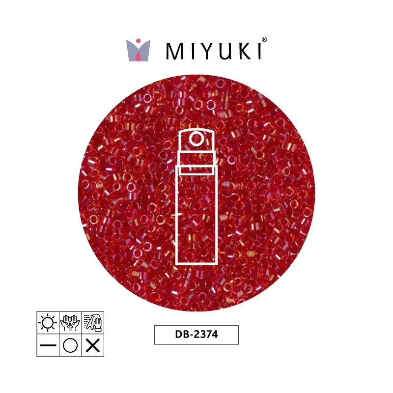 Miyuki delica 11/0 DB2374 color forrado rojo x 10g
