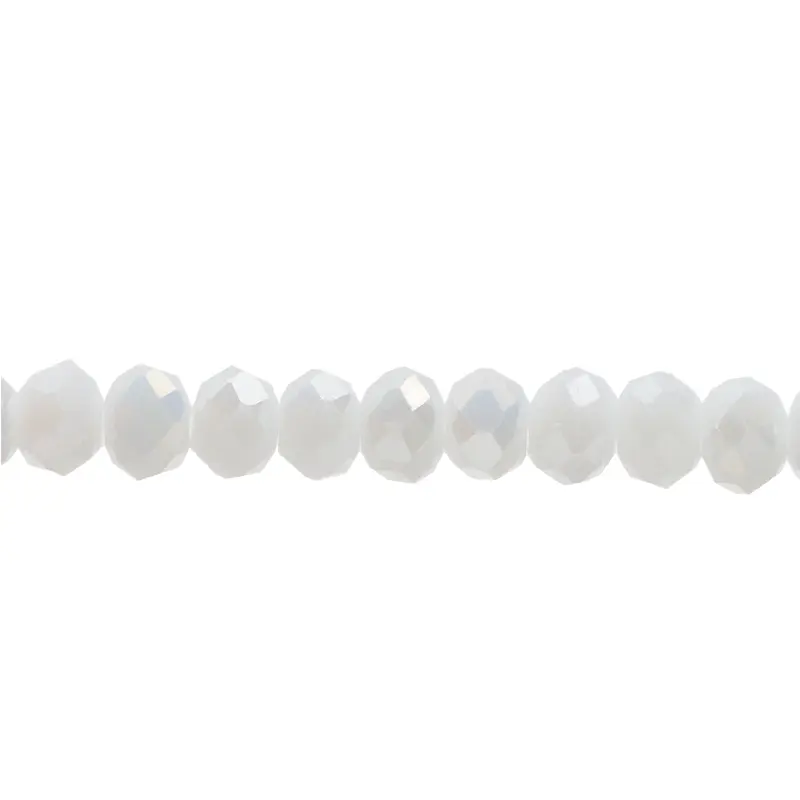 Murano rondela facetada 3mm blanco mate 51AB x 110unds