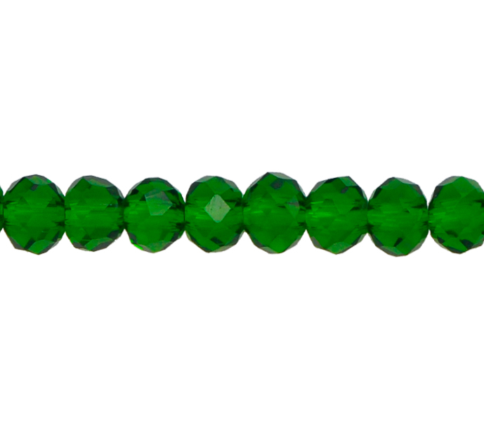 Murano rondela facetada 4mm emerald 12 x aprox110unds