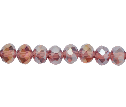 Murano rondela facetada 4mm lt amethyst 16AB x aprox120unds