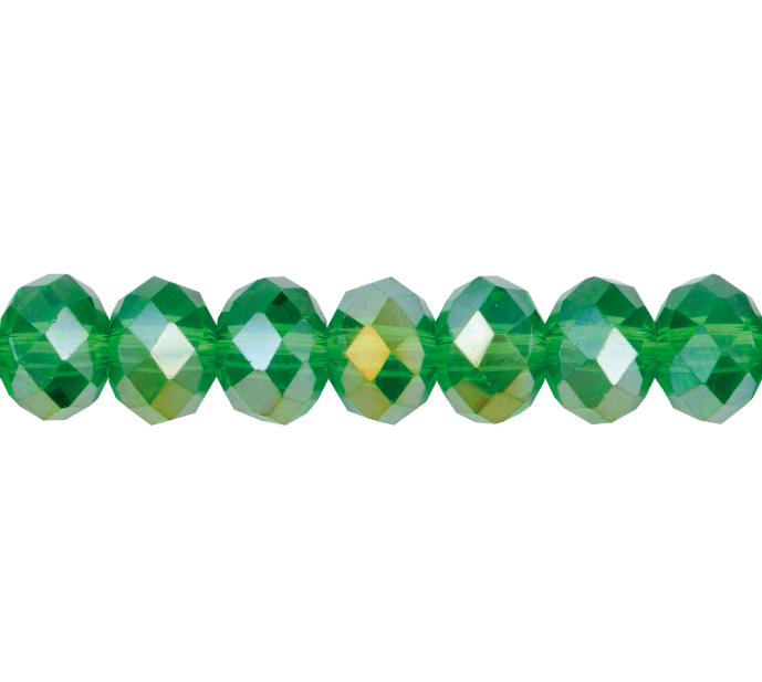 Murano rondela facetada 6mm peridot 6AB x aprox 80unds