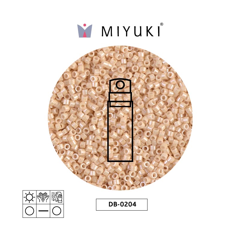 Miyuki delica 11/0 DB0204 claro beige Ceylon perlado x 10g