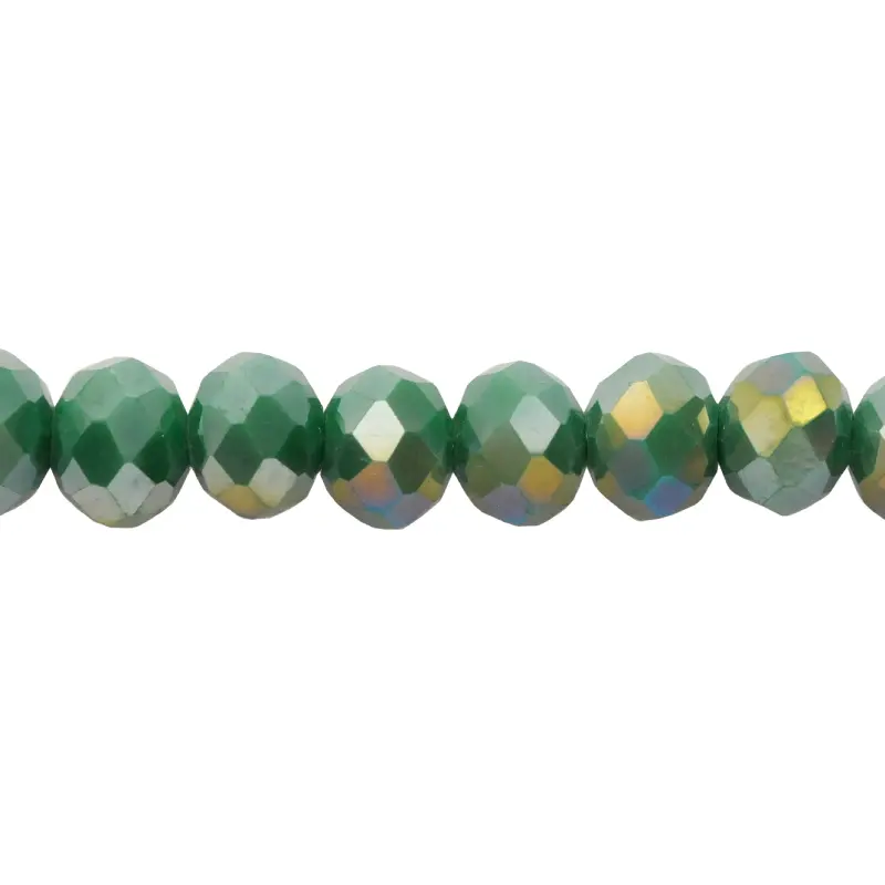Murano rondela facetada 6mm turquesa 64AB x 82unds
