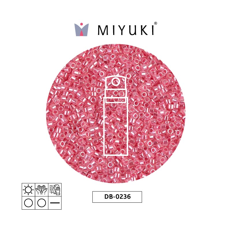 Miyuki delica 11/0 DB0236 forrado rosa brillo x 10g