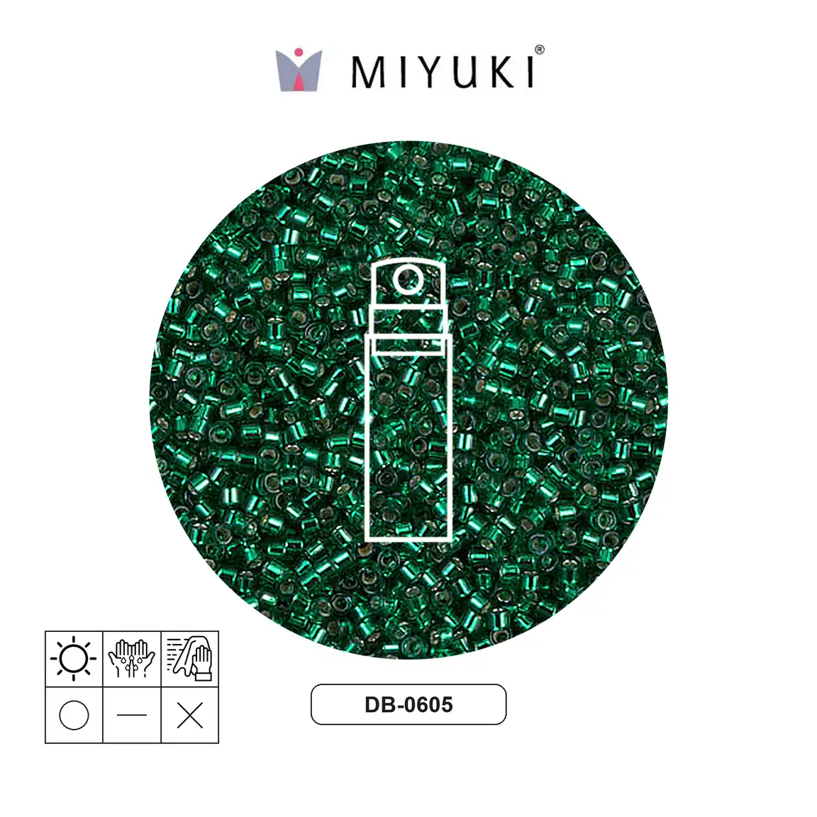 Miyuki delica 11/0 DB0605 silver lined emerald x 10gr