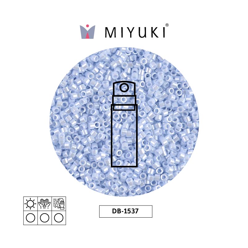 Miyuki delica 11/0 DB1537-1 claro cielo azul ceylon perlado x 10g