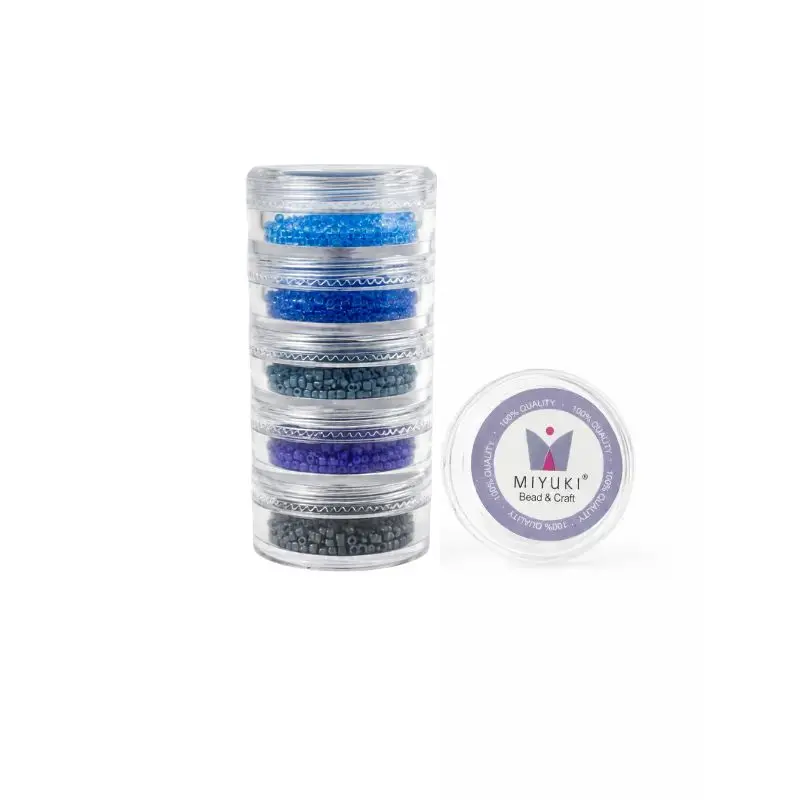 Kit 33 - Miyuki Delica 5 Colores (2g c/u) + Organizador Apilable