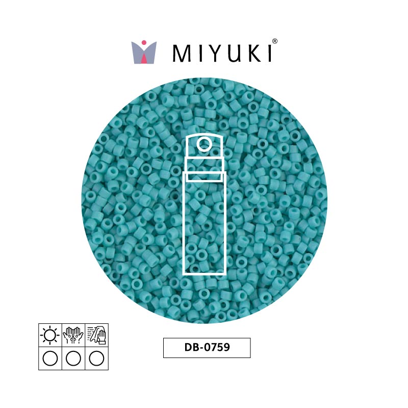 Miyuki delica 11/0 DB0759 mate opaco azul turquesa x 10g