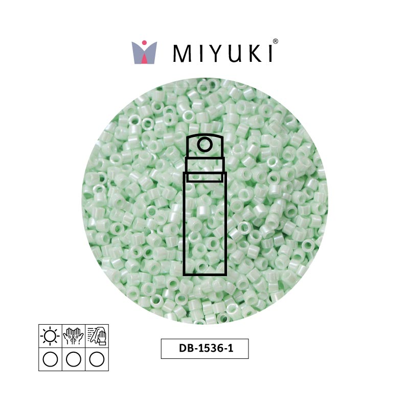 Miyuki delica 11/0 DB1536-1 verde menta ceylon perlado x 10g
