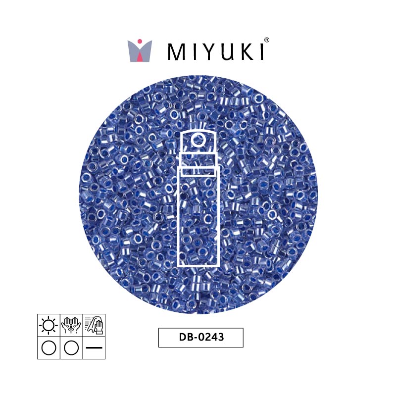 Miyuki delica 11/0 DB0243 azul Ceylon perlado x 10g