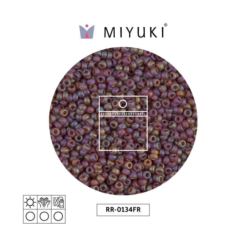 Mostacilla Miyuki rocalla 11/0 RR0134FR mate transparente oscuro cafe AB x 25g