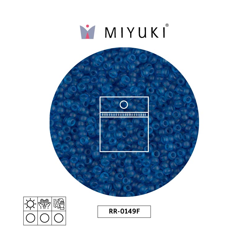 Mostacilla Miyuki rocalla 11/0 RR0149F mate transparente capri blu x 25g