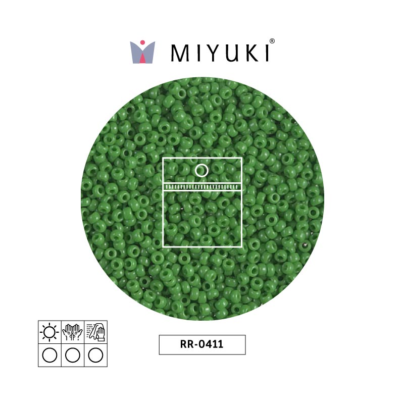 Mostacilla Miyuki rocalla 11/0 RR0411 opaco verde x 25g