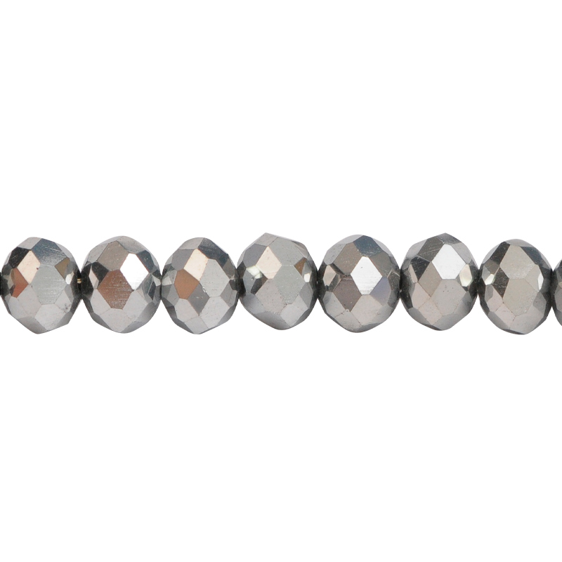Murano rondela facetada 4mm plateado 127 x aprox110unds