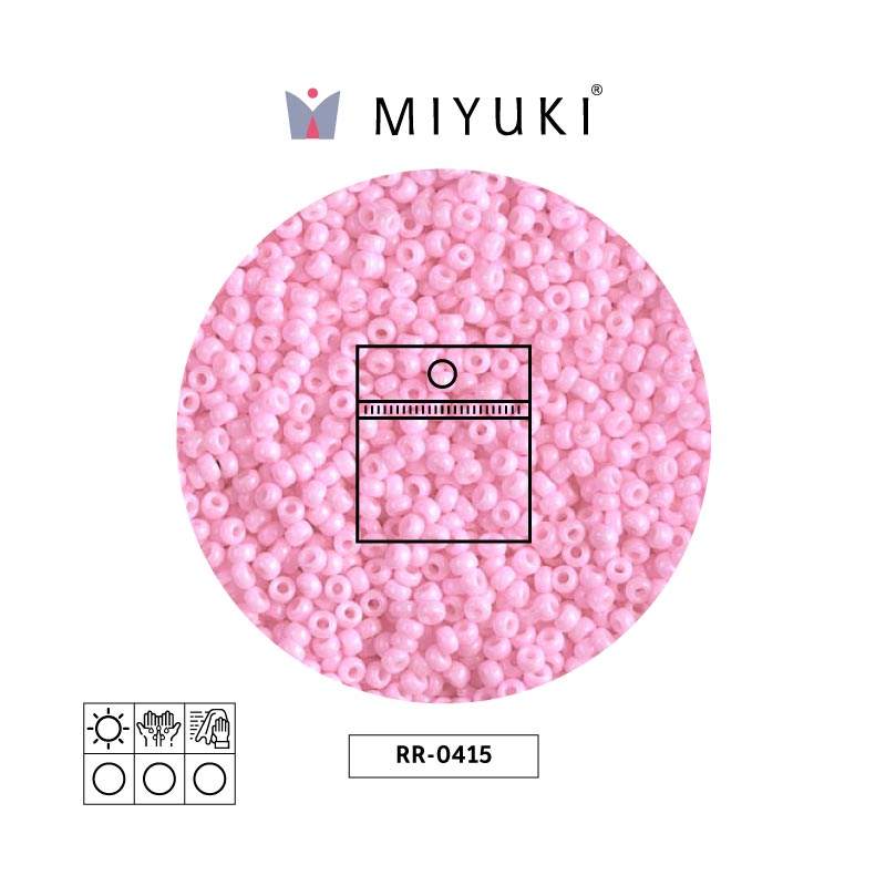 Mostacilla Miyuki rocalla 11/0 RR0415 opaco cotton candy rosado x 25g