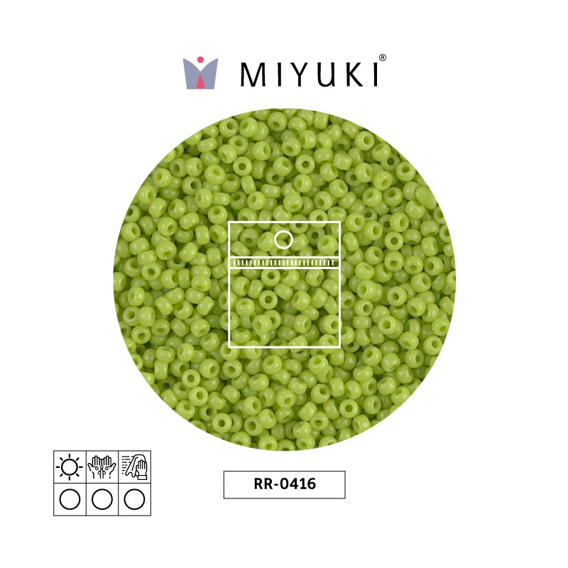 Mostacilla Miyuki rocalla 11/0 RR0416 opaco verde chartreuse x 25g