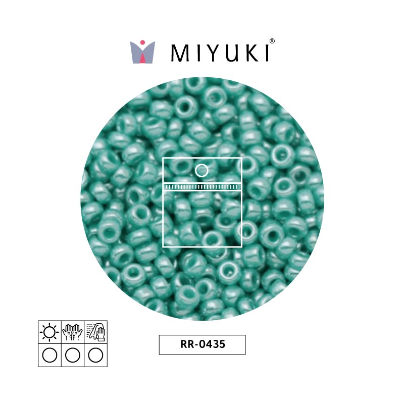 Mostacilla Miyuki rocalla 11/0 RR0435 opaco verde brillo x 25g