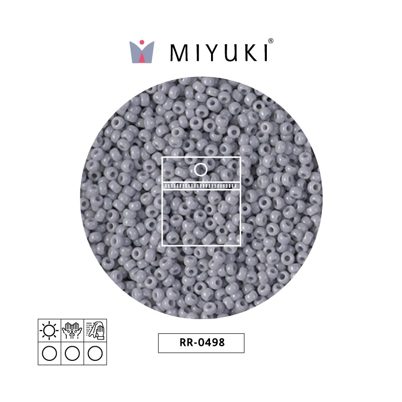 Mostacilla Miyuki rocalla 11/0 RR0498 opaco cement gris x 25g