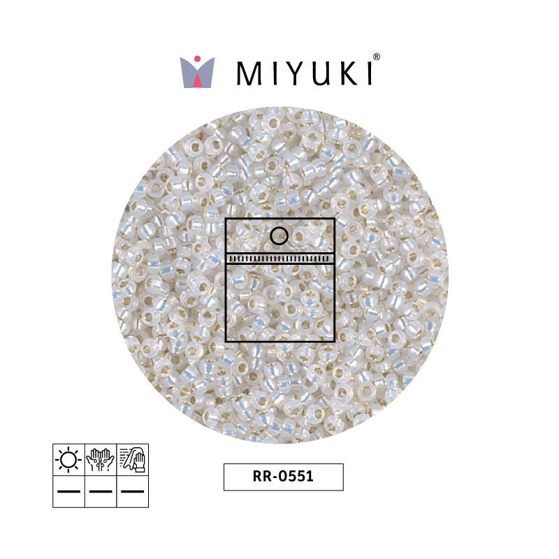 Mostacilla Miyuki rocalla 11/0 RR0551 gilt forrado opal x 25g