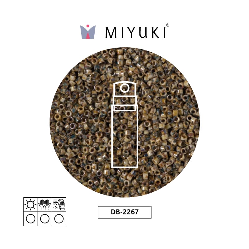 Miyuki delica 11/0 DB2267 opaq café picasso x 10g