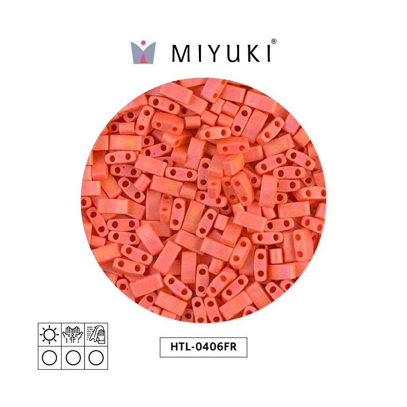 Miyuki half tila 5x2.3x1.9mm HTL0406FR mate opaco naranja x 250G