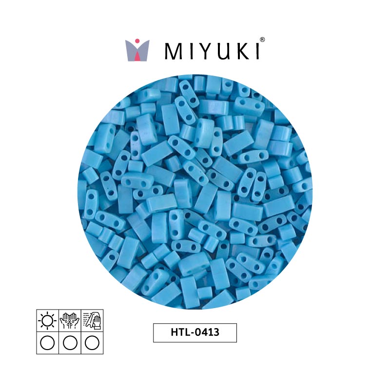 Miyuki half tila 5x2.3x1.9mm HTL0413 opaco azul turquesa azul x 250G