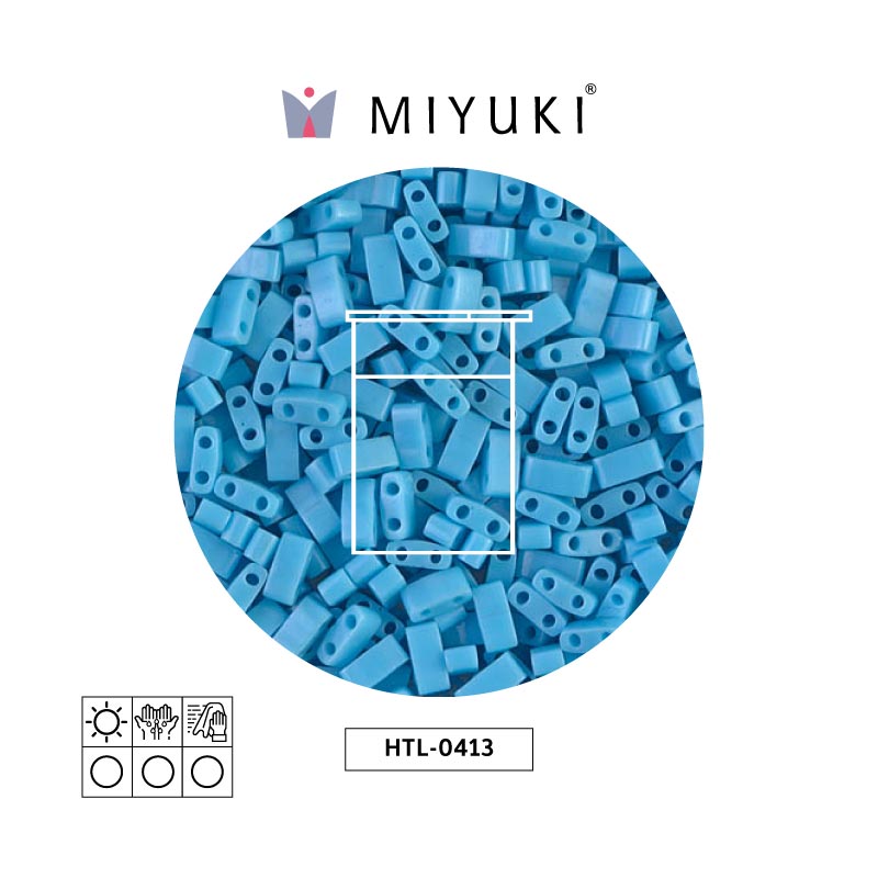Miyuki half tila 5x2.3x1.9mm HTL0413 opaco azul turquesa azul x 10G