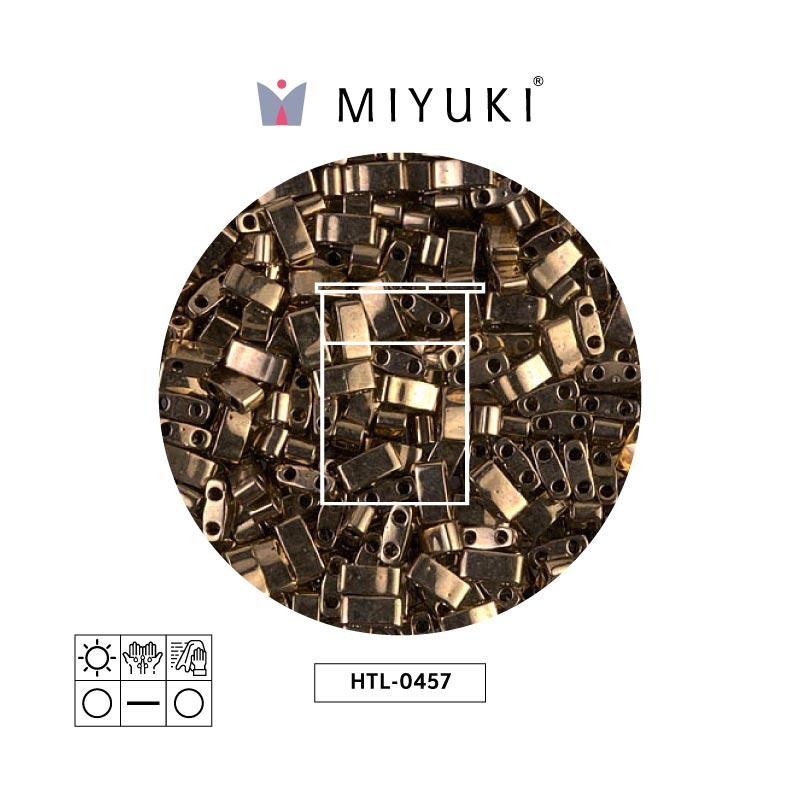 Miyuki half tila 5x2.3x1.9mm HTL0457 metalizado oscuro bronce x 10G