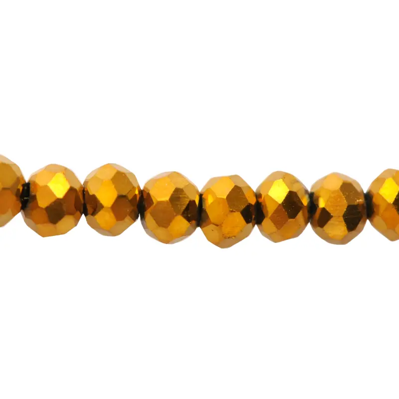 Murano rondela facetada 2mm B03 dorado x 200unds