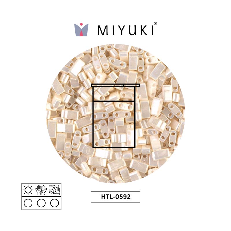 Miyuki half tila 5x2.3x1.9mm HTL0592 antique marfil perla Ceylon perlado x 10g