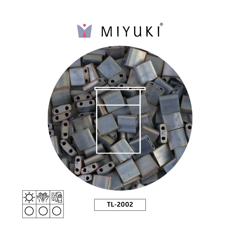 Miyuki tila 5x5x1.9mm TL2002 mate metallix plateado gris x 10g