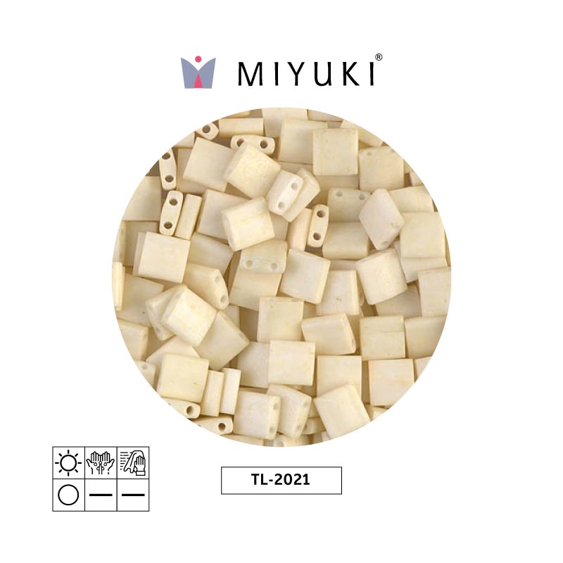 Miyuki tila 5x5x1.9mm TL2021 mate opaco crema x 50g