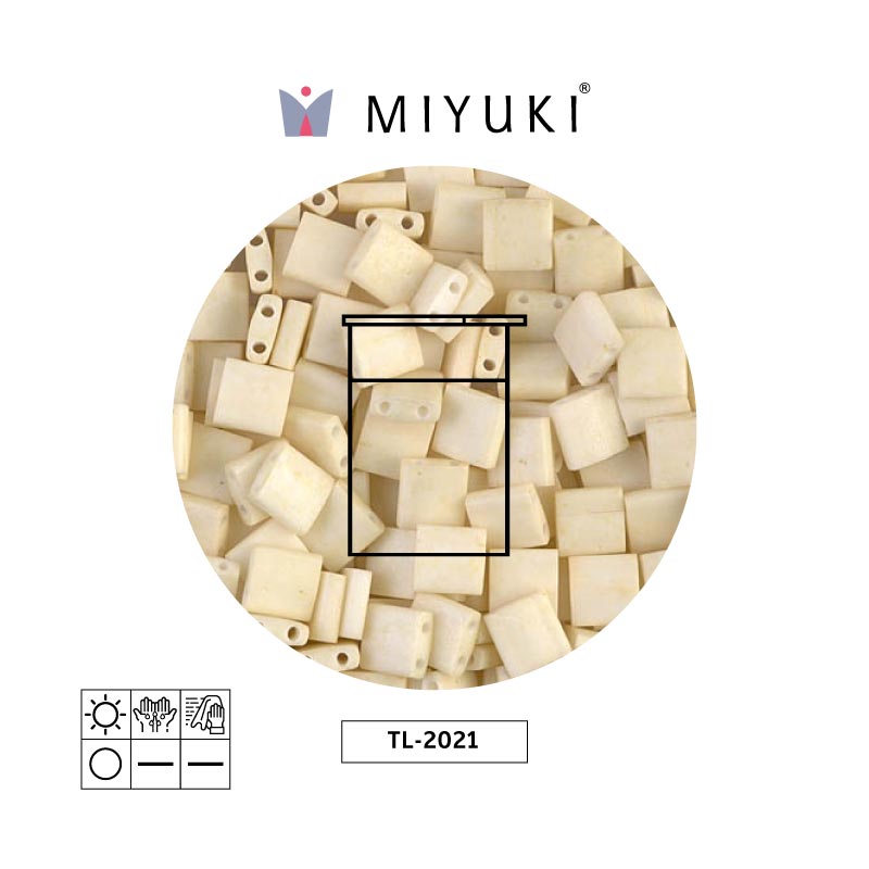 Miyuki tila 5x5x1.9mm TL2021 mate opaco crema x 10g