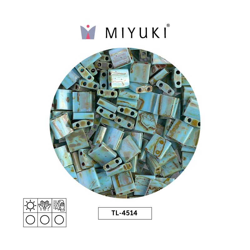 Miyuki tila 5x5x1.9mm TL4514 opaco azul turquesa azul picasso x 50g