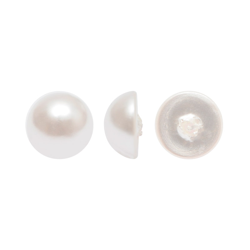 Media perla sintetica base plana 1H 6mm white A-01 x und